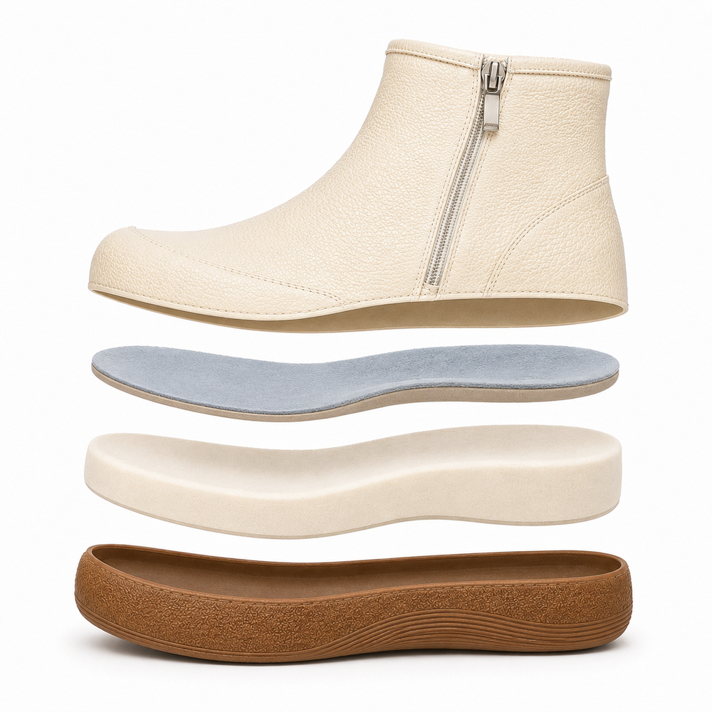 Viterbo Orthopedic Ankle Boots - Beige wool