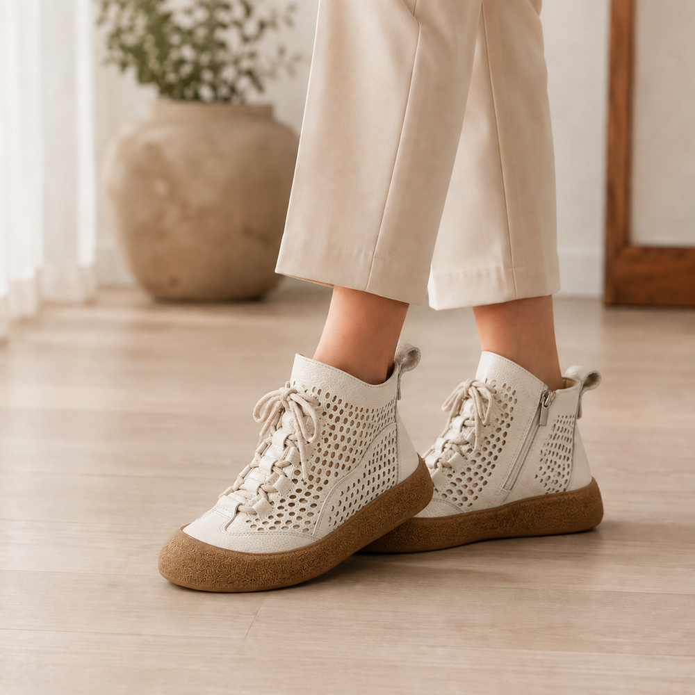 Ancona Orthopedic Ankle Boots - Beige