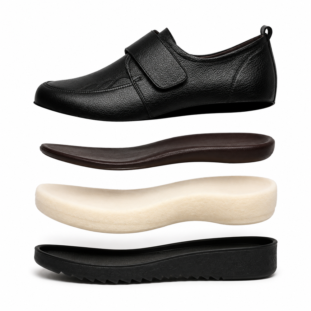 Mantova Orthopedic Flats - Black velvet