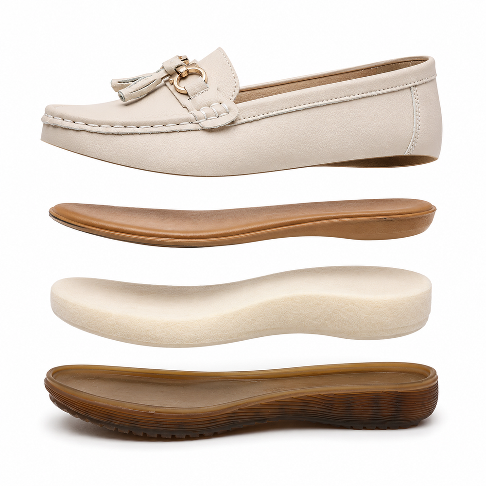 Verbania Orthopedic Loafers - Beige Hollow