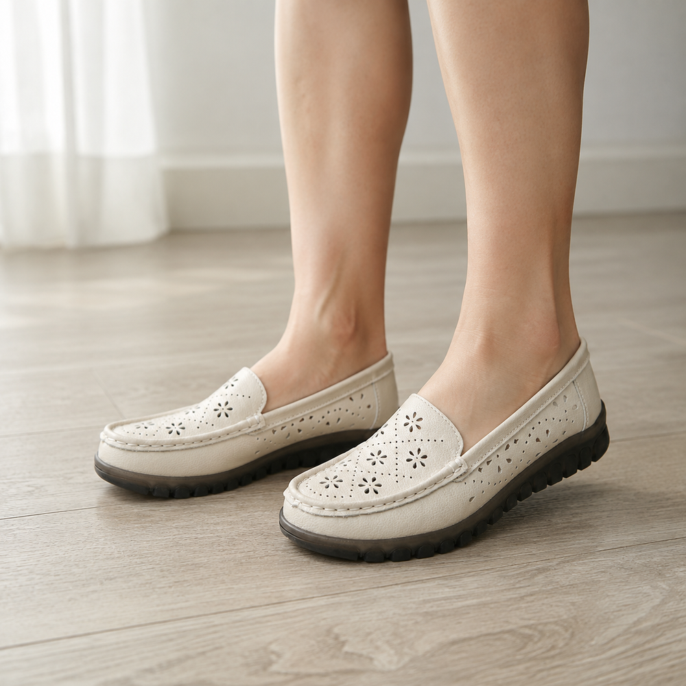 Salerno Orthopedic Loafers - Beige hollow