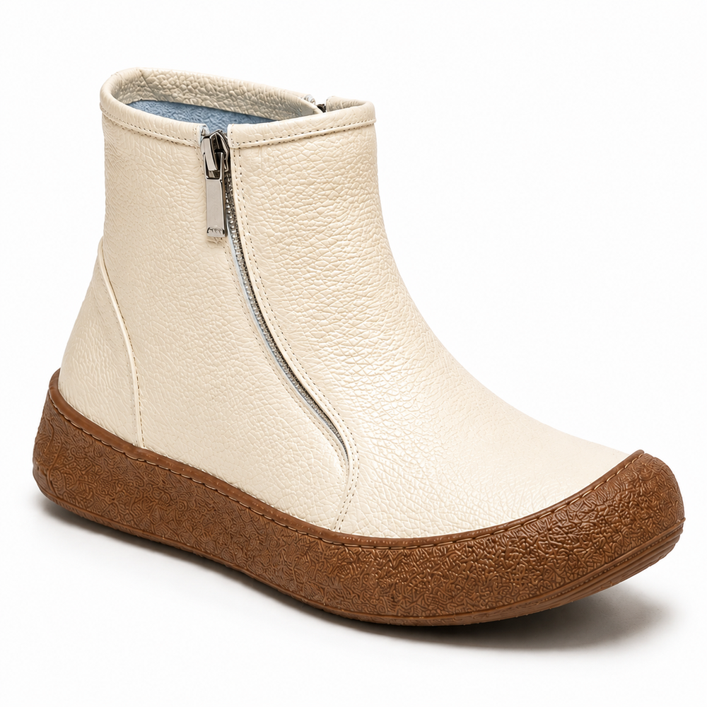 Vicenza Orthopedic Ankle Boots - Beige single lining