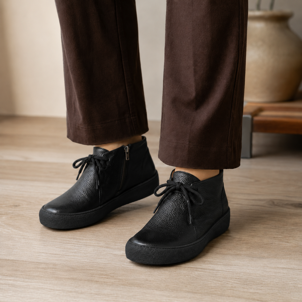 Imola Orthopedic Ankle Boots - Black single lining