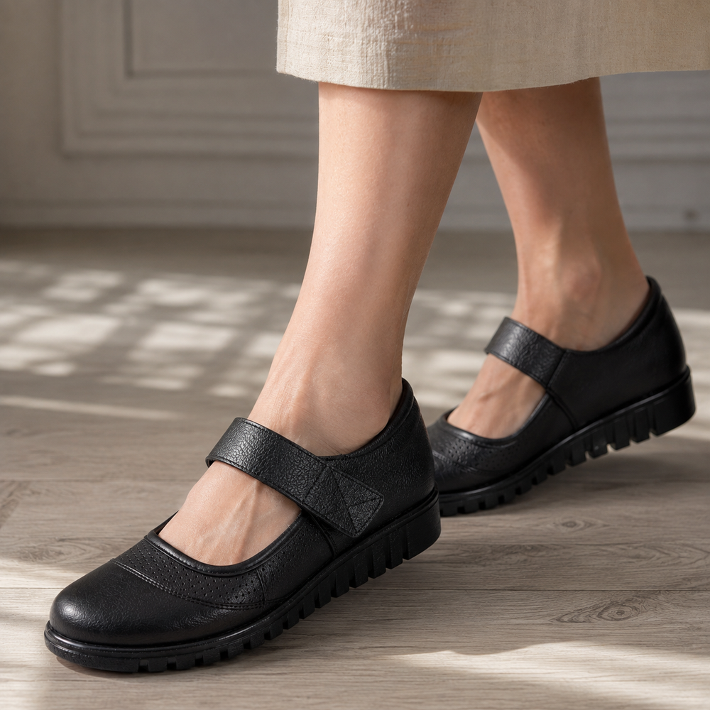 Orvieto Orthopedic Comfort Shoes - Black