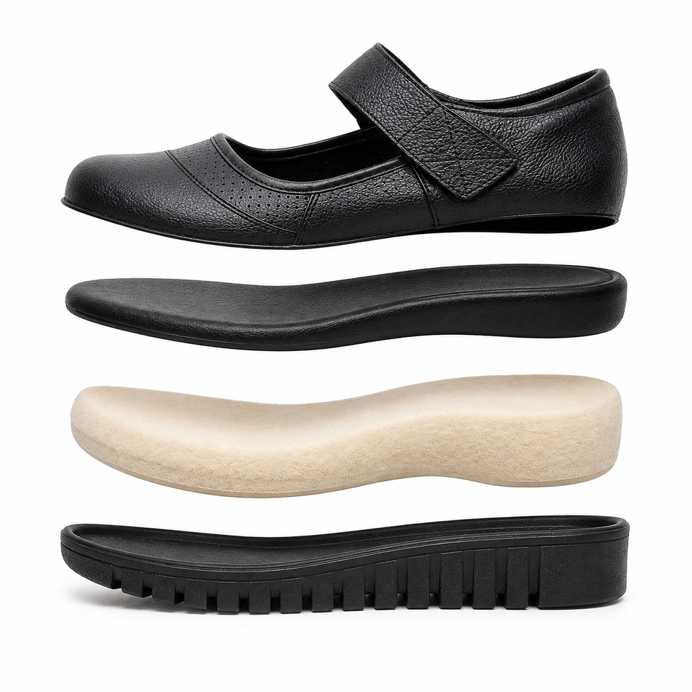 Orvieto Orthopedic Comfort Shoes - Black